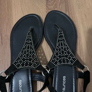 Maurices Black Studded Sandals
